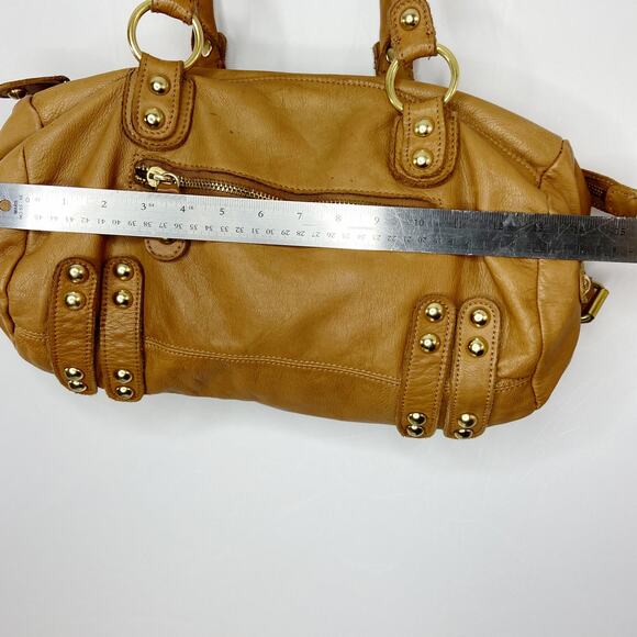 Anthropologie Linea Pelle Soft Camel Tan Leather Satchel Bag - Picture 4 of 12